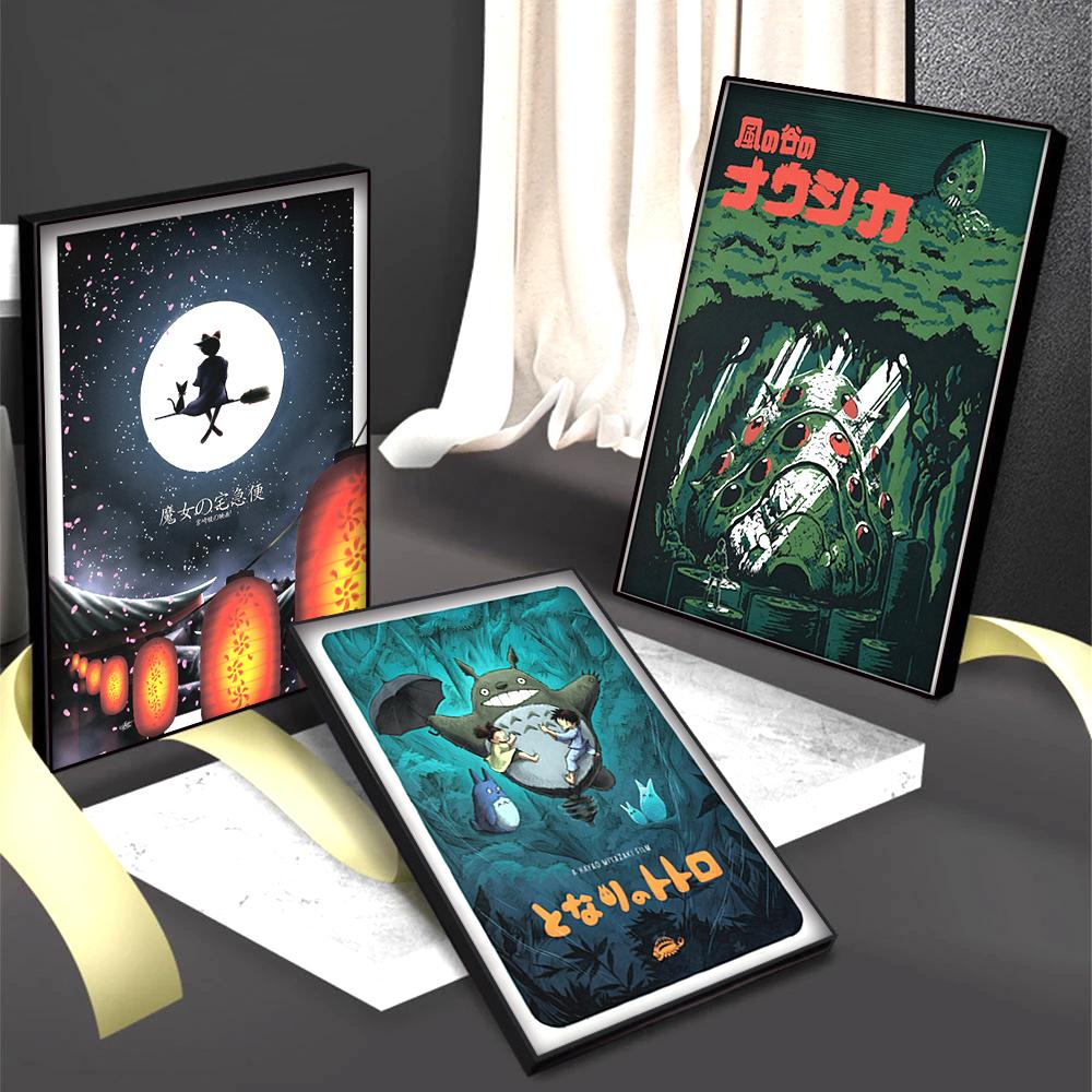 Поп-аниме-фигурка Хаяо Миядзаки/Patlabor/Тоторо, постер в стиле манга, эстетическое настенное искусство, домашний декор для детей в стиле каваи, винтажный принт на холсте