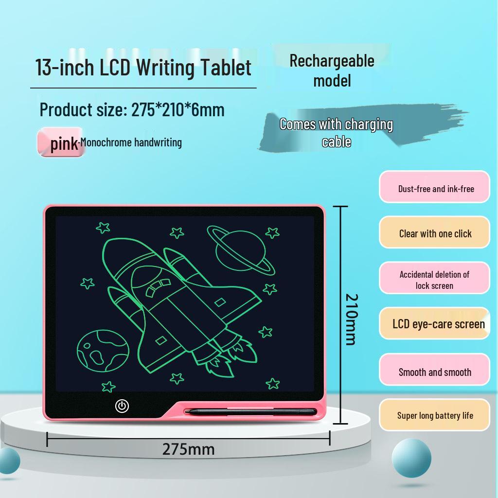 Большая LCD доска для рисования и письма с зарядкой: 13", 16", 20" - Детская доска для рисования и письма