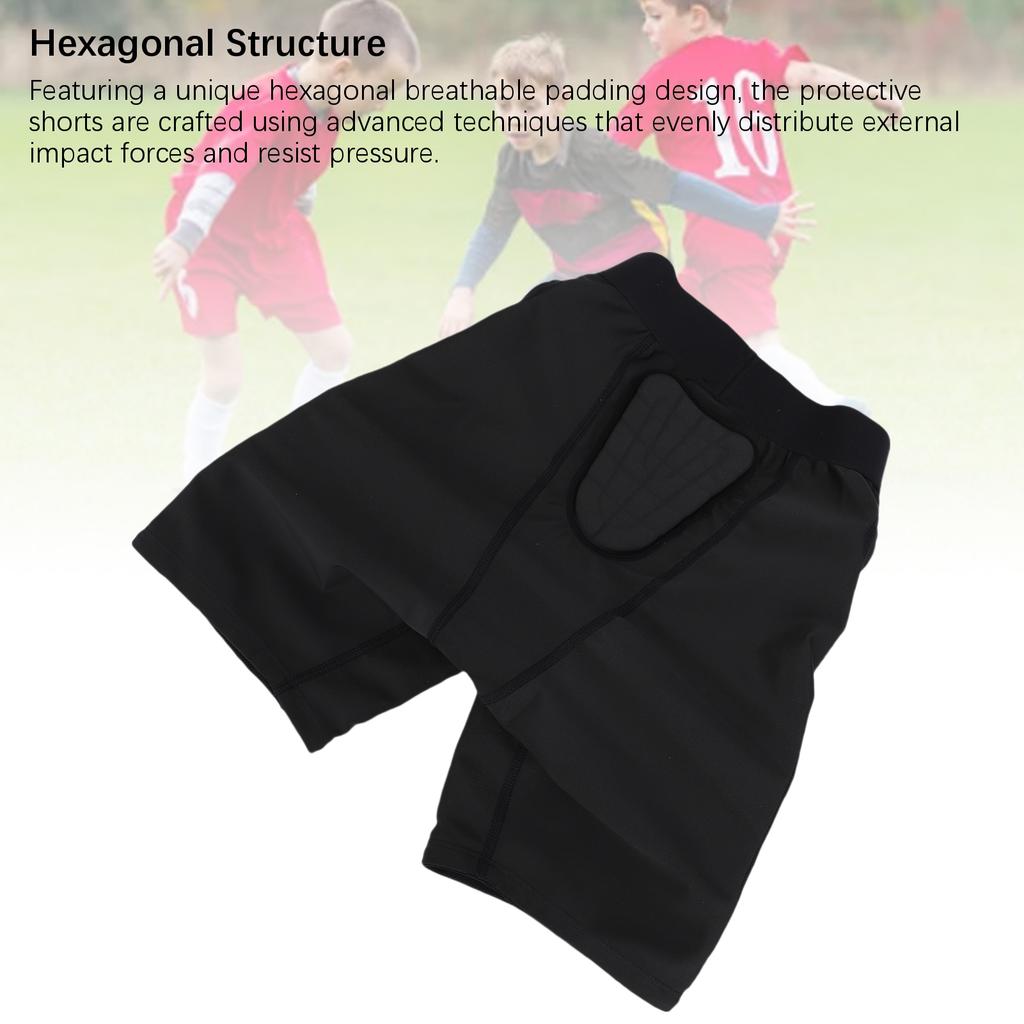 Youth Compression Shorts Breathable Impact Proof Protective Padded Underwear for Football Basketball