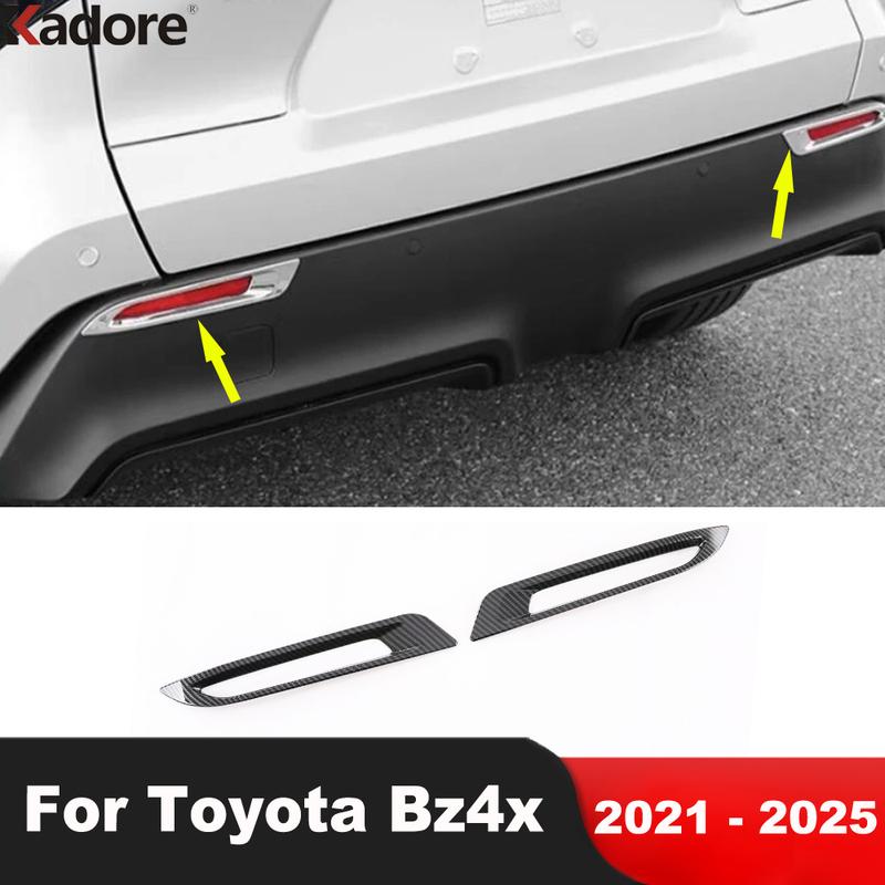 For Toyota Bz4x 2024 2025 Carbon Fiber Rear Fog Light Lamp Cover Trim Tail Foglight Bezel Trims Car Accessories