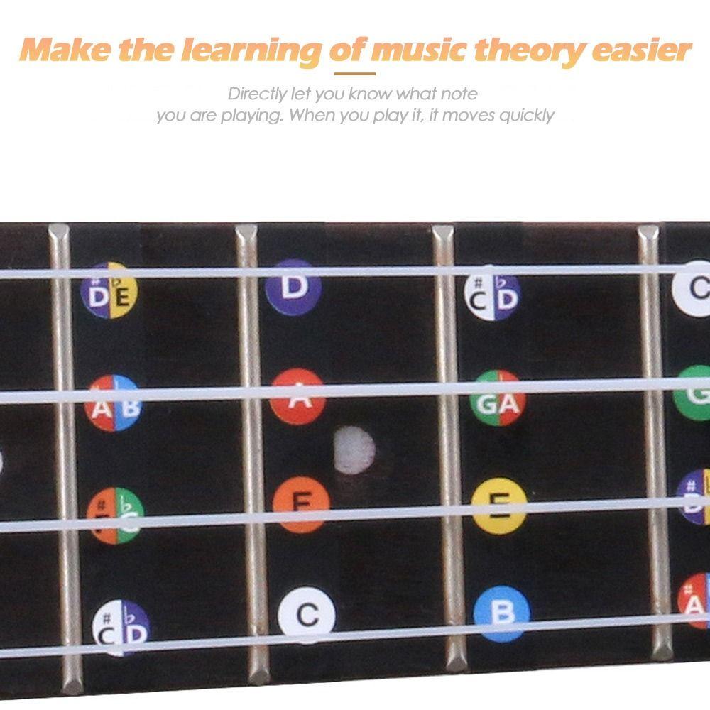 Этикетки для укулеле, наклейки, лады, наклейки на гриф, карта нот, гитарный гриф, ноты