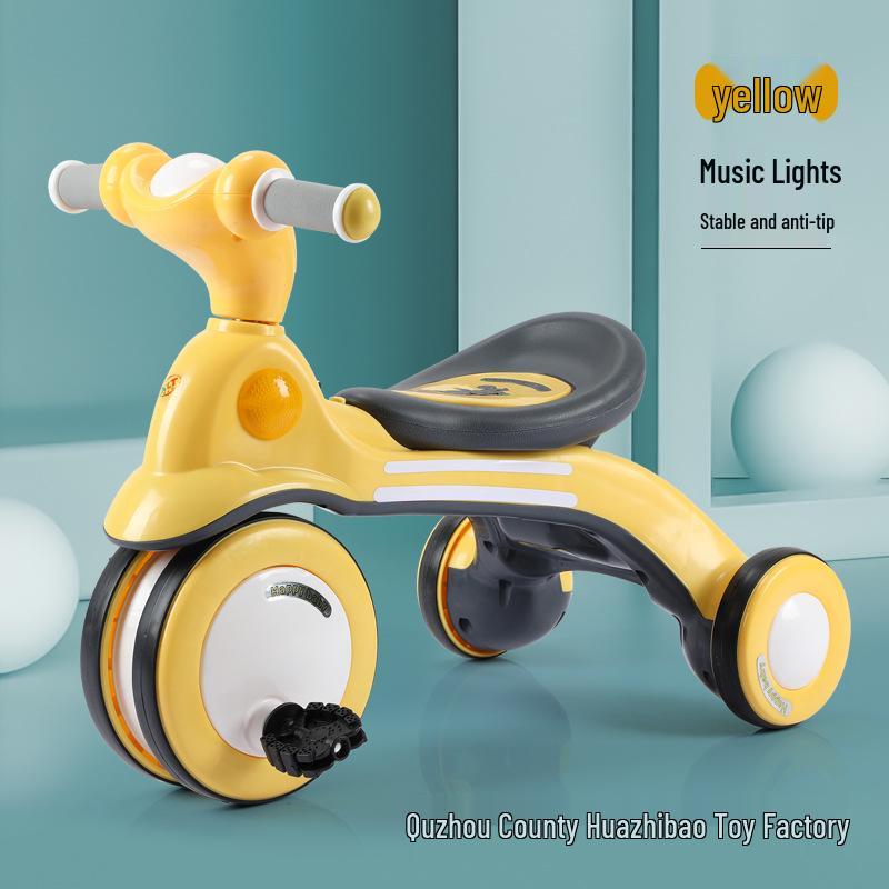 Lightweight Children's Tricycle with Music, Push Handle, and Pedals
