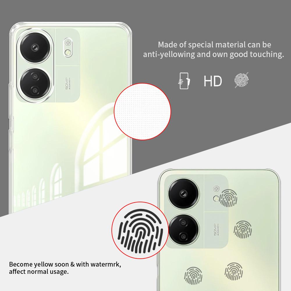 Для Redmi 13C Чехол Прозрачный Силиконовый Мягкий Чехол Для Телефона Для Redmi 13R Защитный Противоударный Чехол Для Xiaomi Redmi13C 13 C 13C 2023 Coque