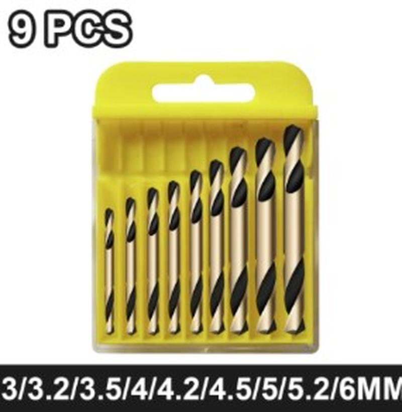 9Pcs Double-headed Bit Double-edged Metal Stainless Steel Ultrahard Iron Drill Steel Plate Iron Carpentry Drill Bit