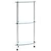 VidaXL 3-Tier Shelf Transparent 30x30x67 Cm Tempered Glass 249514