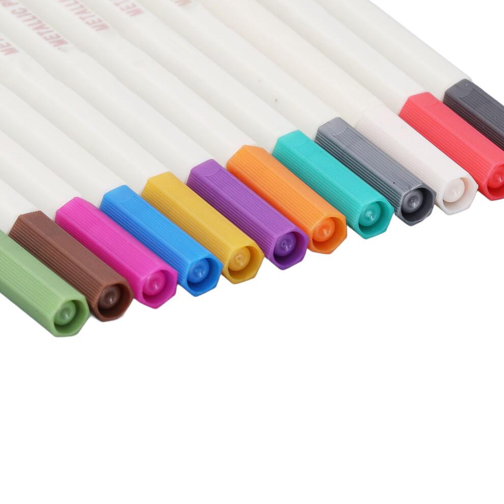 24Pcs Metallic Marker Pens 24 Colors for Art, Scrapbooking, Crafting