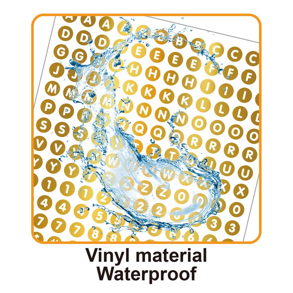 Золотое тиснение Буквенно-цифровая наклейка 0,5 дюйма Точечный логотип Персонализированная DIY Декоративная наклейка для ежедневника Подарочная упаковочная наклейка