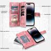 Для iPhone 13/12/11 Pro Max 16e 2025 XR/XS Max 13 12 Mini 7 8 Кошелек-чехол на молнии с держателем для кредитных карт и плечевым ремнем