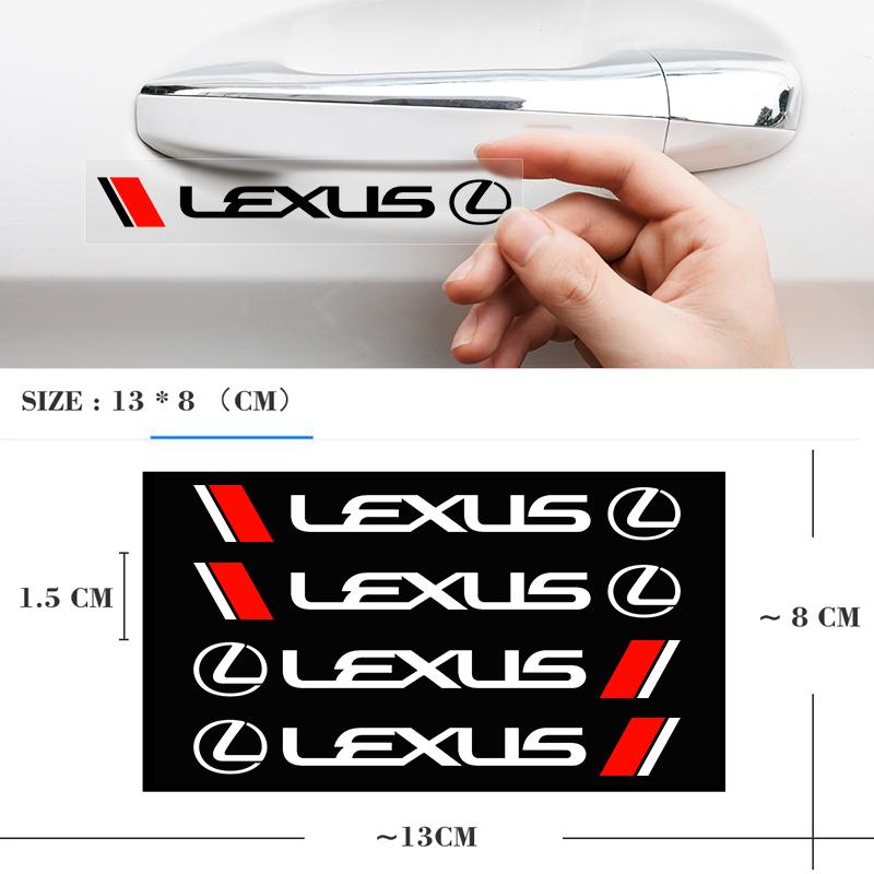 Interior Stickers 4pcs Vinyl Car Door Handle Mirror Wiper Stickers Decal Styling For Lexus F SPORT GS GX IS LS LX CT LC RC LBX N