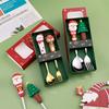 Christmas Day Dessert Spoon Creative Santa Claus Snowman Gift Spoon Fork Tableware Set Cartoon Stainless Steel Cutlery Spoon Set