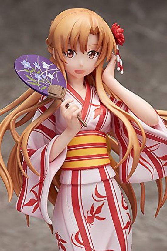 Sword Art Online II Юки Асуна Юката Вер.. Готовая фигурка, окрашенная в ПВХ, масштаб 1/8.