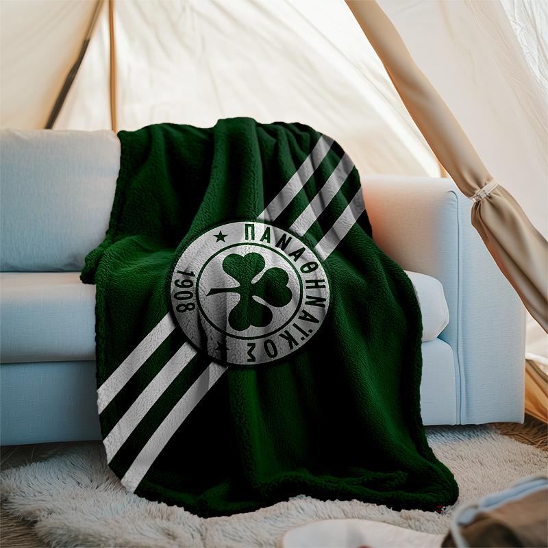 Panathinaikos FC printed throw blanket—soft,warm;versatile blanket for all seasons—perfect as &air-conditioning throw,nap blanket