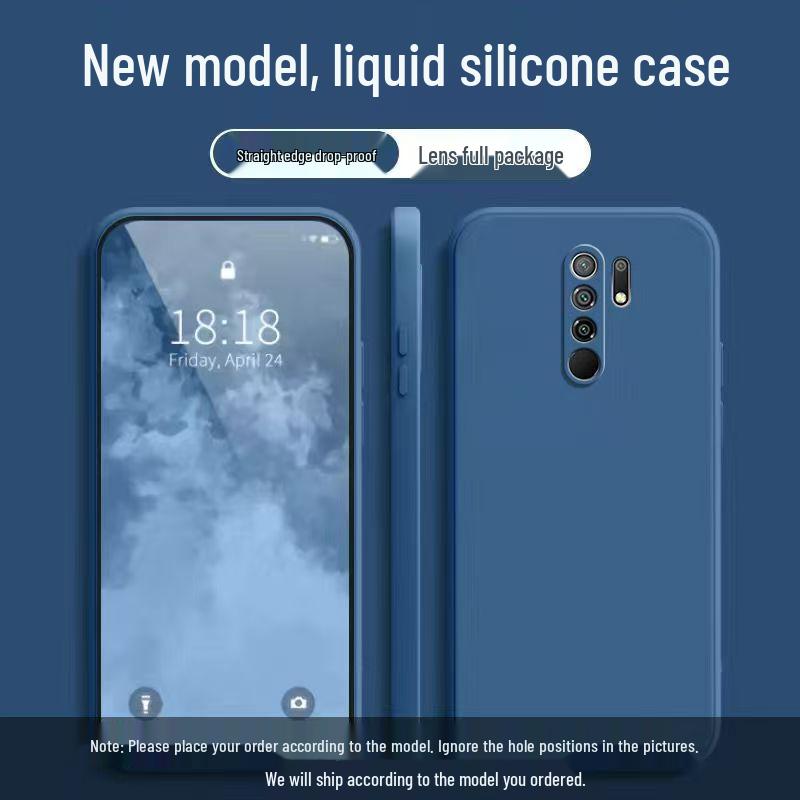 Силиконовый чехол Xiaomi POCO M2 однотонный с полной защитой от падений