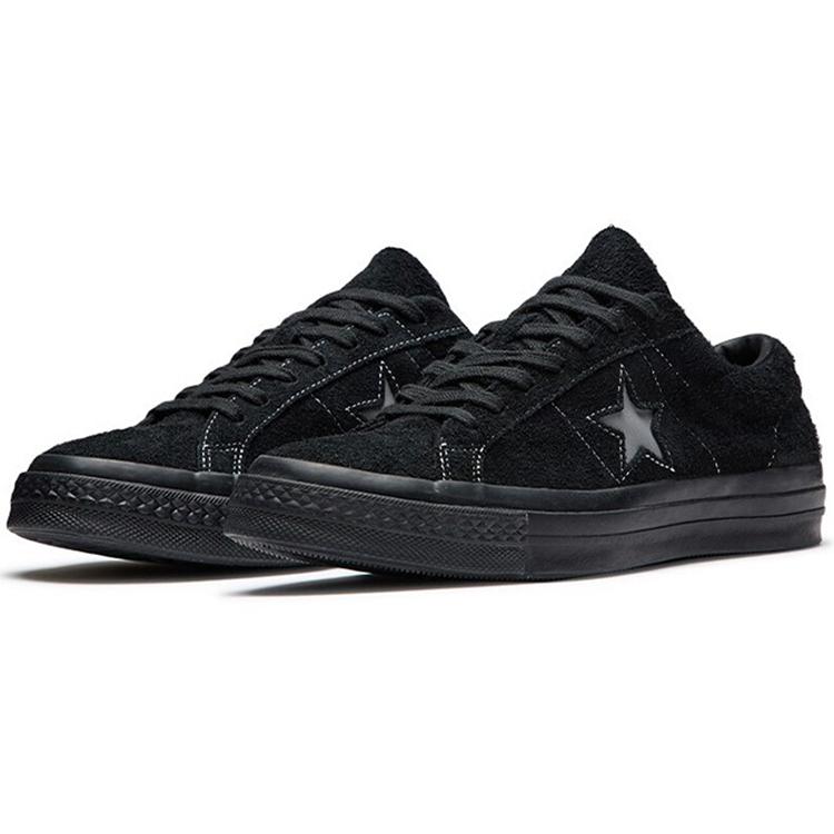 Converse One Star Suede OX Slip Resistant , Lightweight , Breathable Low top Skateboard Shoes Unisex Black (Unisex) Skate Shoes 165956C