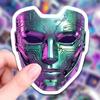 New 50-sheet non-repeatable neon stickers, cyberpunk stickers, suitcase, planner decorative waterproof stickers