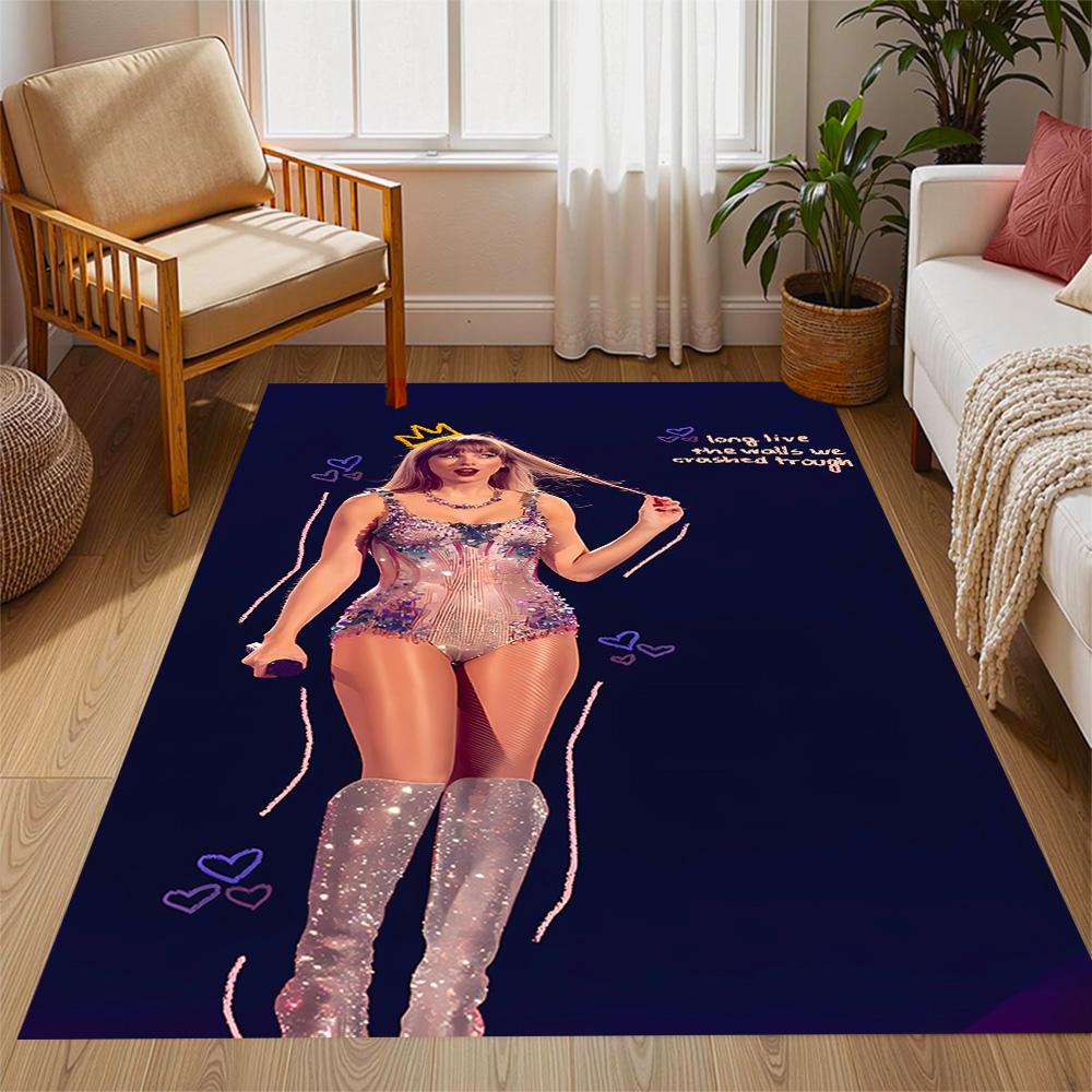 Taylor Swift Themed Anti-Slip Rugs - Polyester Home Decor, Suitable for Bedrooms, Living Rooms, Doorways, Studios, and Decorations