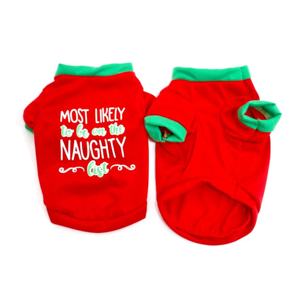 Factory-Direct Polyester Dog Clothes Christmas Outfits T-Shirts Santa Snowman Candy Cane Designs Teddy Bichon Frise Pomeranian