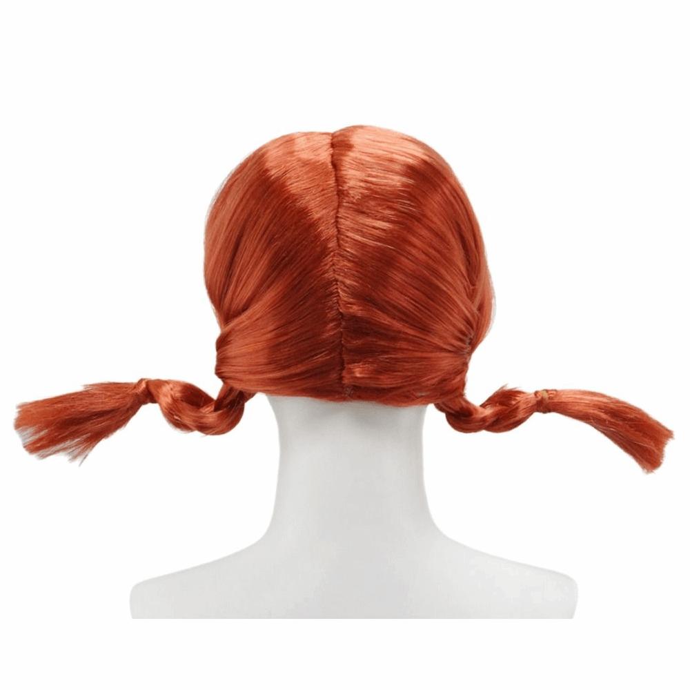 Anti-warped Long Orange Hair Neat Bangs Twisted Braid Wig Halloween Cosplay Wig Elf Role-playing