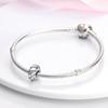 925 Silver Charms Silicone Spacer Beads Fit Bangle Bracelet DIY Gift For Women Jewelry Making