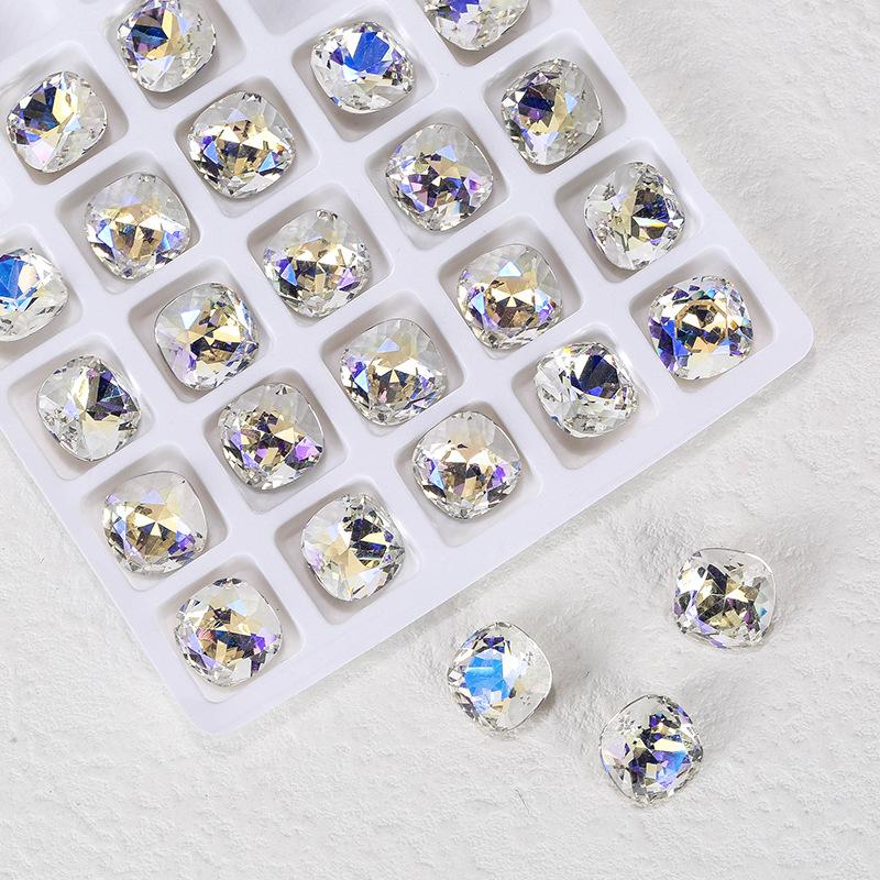 K9 Rose Pink Axe Diamond Nail Art Diamond Jewelry Flash Crystal Special Shaped Pointed Bottom Diamond Pink Love Nail Diamond