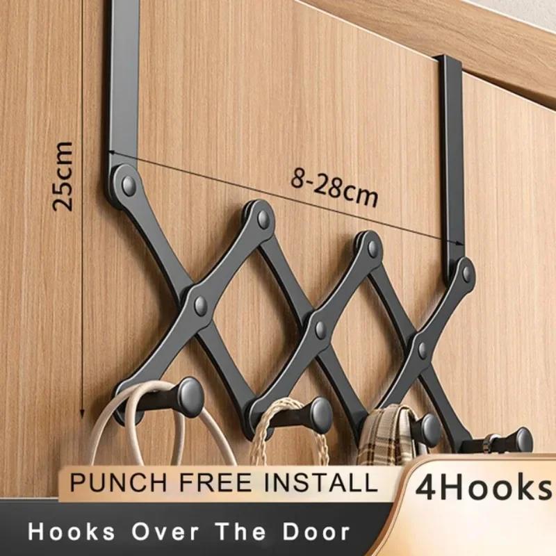 Вешалка для одежды на шкафу, масштабируемый крючок за дверью, водонепроницаемые износостойкие опоры для одежды, неперфорированная стойка для органайзера в спальню