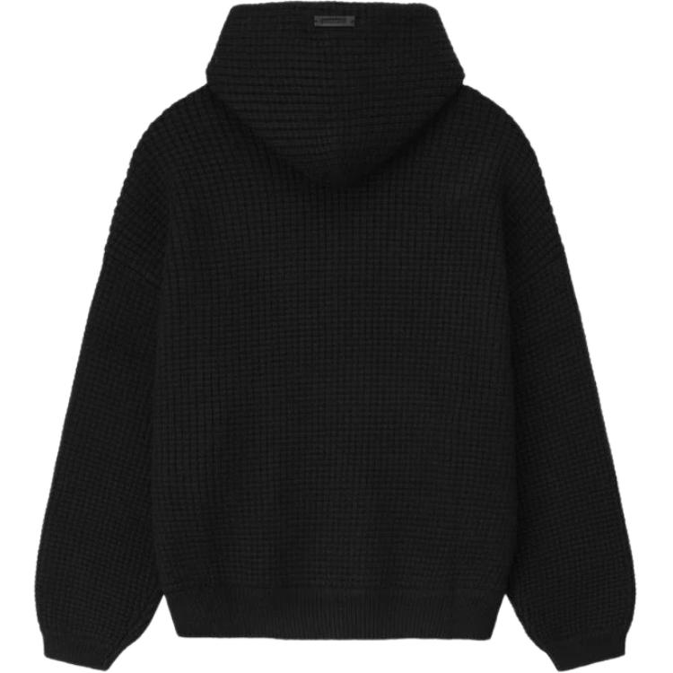 Fear of God Essentials Толстовка с вафельной текстурой 90-х Винтажная черная мужская одежда 192HO254361F