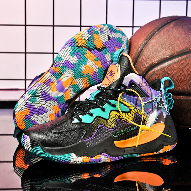 Нет. 23 Баскетбольные кроссовки мужские новые кожаные детские кроссовки дышащие, нескользящие, износостойкие тренировочные кроссовки