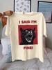 Comic Angry Black Cat 100 Cotton Unisexs Animal Tshirt Soft Crew Neck Short Sleeve Top Funny Shirt Design