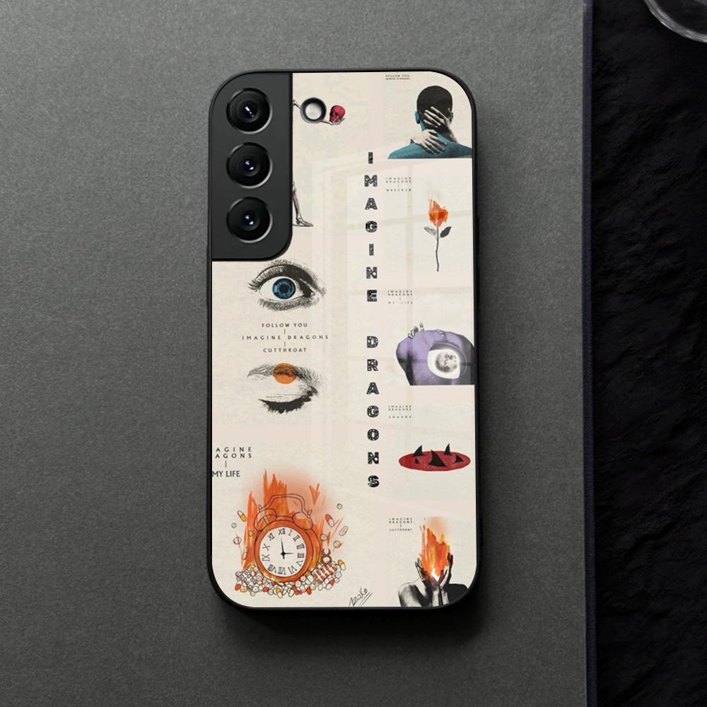 Чехол для телефона Imagine Dragons Eyes Closed Стеклянный Для Samsung Galaxy S21 S25 S22 S20 S24 S23 Ultra Fe Plus A16 A34 A54 A24 Coque