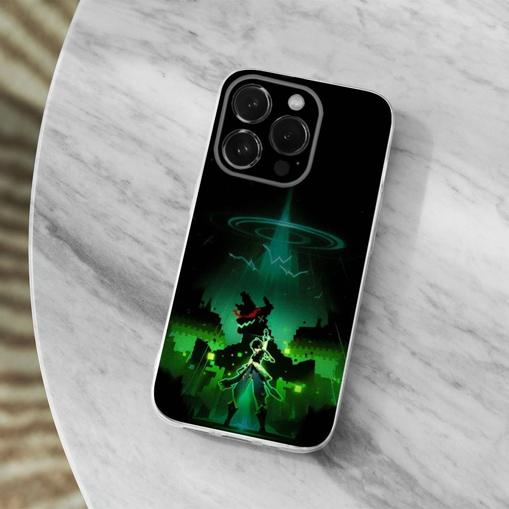Чехол для телефона Genshin Impact K-Kinich для iPhone Max, Plus, 11, 14, 13, XR, SE, 12, 15, Pro, 17, 16, X, XS, Mini Прозрачный Мягкий Чехол