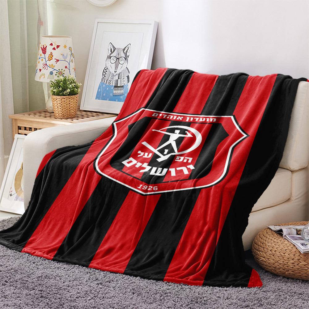 1Pc Hapoel Jerusalem Print Flannel Blanket High Quality Warm Comfortable Cover for All Seasons Perfect for Gifts Home Decor