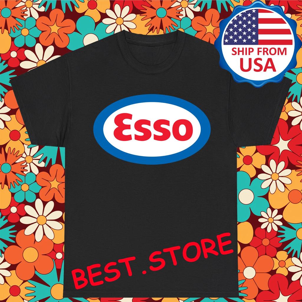 Esso Oil Racing Vintage Men's Black Size S-5XL