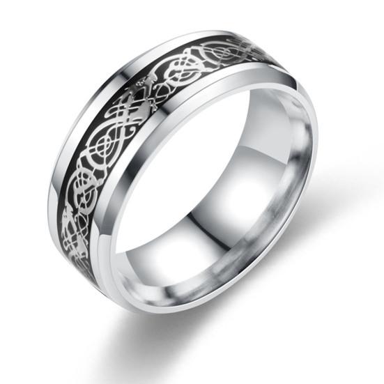 Мужское кольцо, глянцевое, простое, ювелирное украшение, светящееся кольцо с рисунком дракона для свиданий