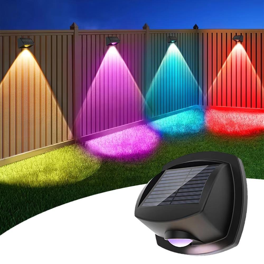 3 Colors RGBW Outdoor Wall Light Multicolor Solar Fence Lights New LED Solar Wall Light Porch