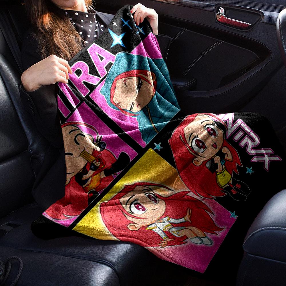 KPop Demon Hunters Theme Printed Blanket - Perfect for Couch, Bed, Travel & Outdoor Use | Machine Washable, Cozy & Durable.