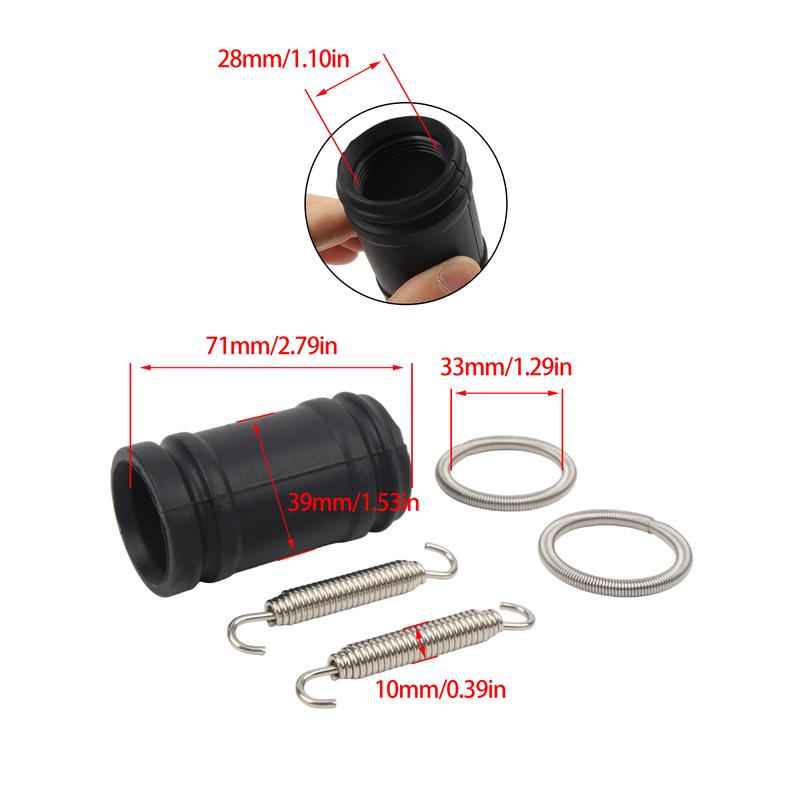 Motorcycle Exhaust Coupler Kit Rubber Hose Springs Seals For KTM SX XC EXC 250 300 Husqvarna TC TE TX 2017-2023 Replacement part