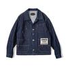 Vintage Asymmetrical Four-pocket Design Denim Coat for Men Single-breasted Turn-down Collar Jacket Autumn Work Coat