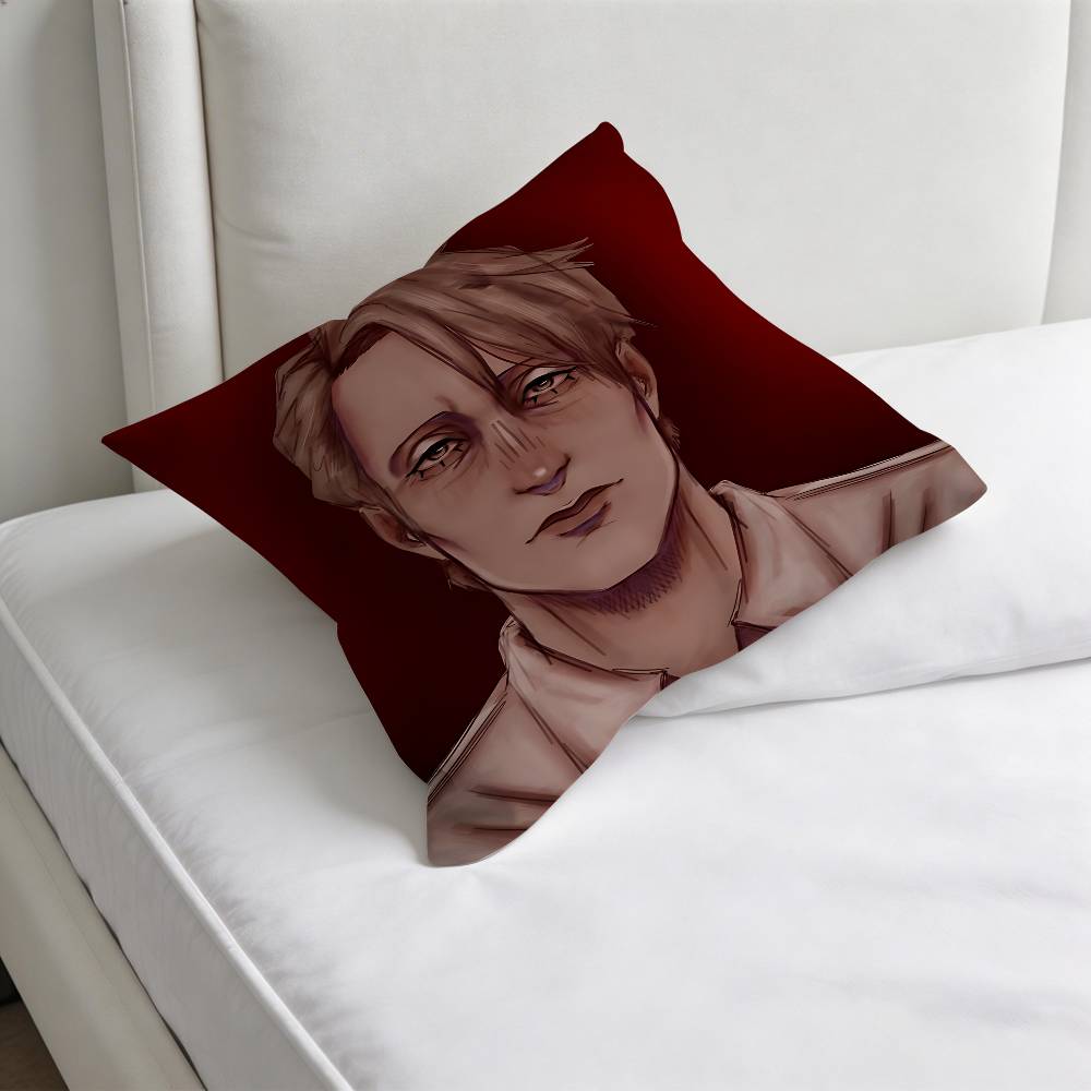 Cute HHannibal and Will Chibi Square Pillow Case Soft Decorative Throw Pillow Cover for Home Sofa Bed
