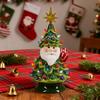 Lighted Up Santa Christmas Tree Decor 11 Inch Resin Old Man Christmas Tree Light with Multicolored Lights And Star Topper for Holiday Tabletop Decor