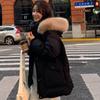 Winter Thickened Hooded Cotton Jacket for Women with Large Fur Collar Casual Loose Clothes