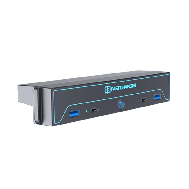 USB-концентратор для центральной консоли со сдвижной крышкой, многопортовая станция быстрой зарядки, зарядный хаб для центральной консоли, для модели автомобиля 3
