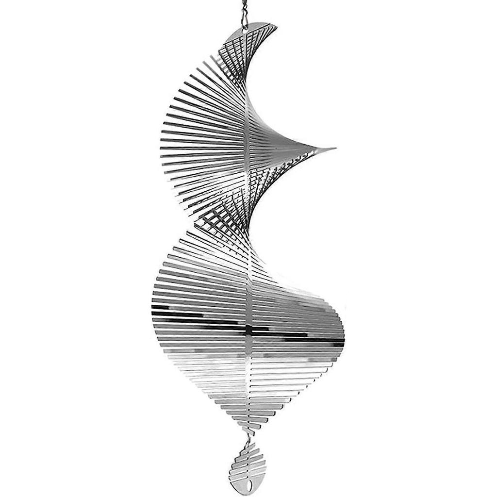 Wind Spinner, 3D Stainless Steel Metal Hanging Spinner Spiral Wind Chime Rotating Wind Sculptures Tree Pendant Sun Catcher For Indoor Outdoor Patio La