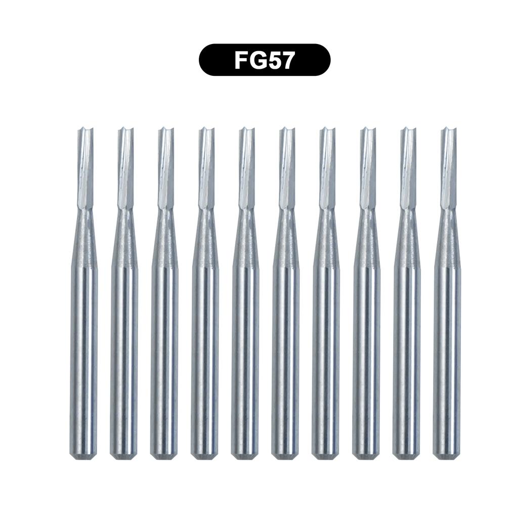 10Pcs/Box WellCK FG Dental Carbide Burs Dia 1.6mm For High Speed Tungsten Steel Burs FG330 FG556 FG245 FG34