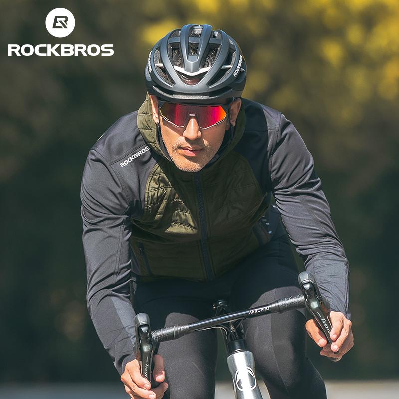 ROCKBROS Теплая зимняя велосипедная майка Ультралегкая пуховая куртка С длинным рукавом Велосипедная одежда Термофлис Устойчивый Ciclismo Пальто