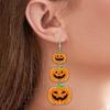 Layered Skull Bat Earrings Lightweight Acrylic Halloween Ear Pendant Jewelry For Women Spooky Costume Accessories