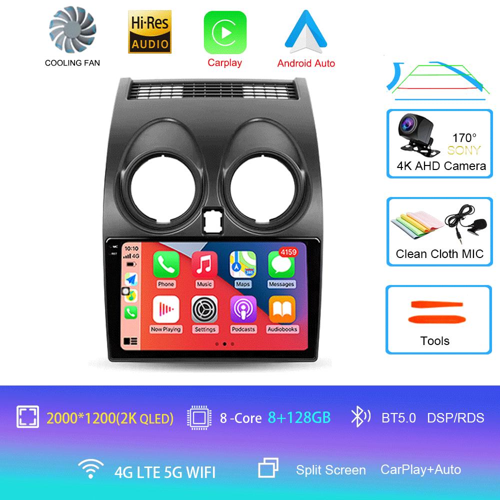 Автомагнитола Android 14 для Nissan Qashqai 1 J10 2006 - 2013 Мультимедийный видеоплеер Навигация GPS Нет 2din 2 din