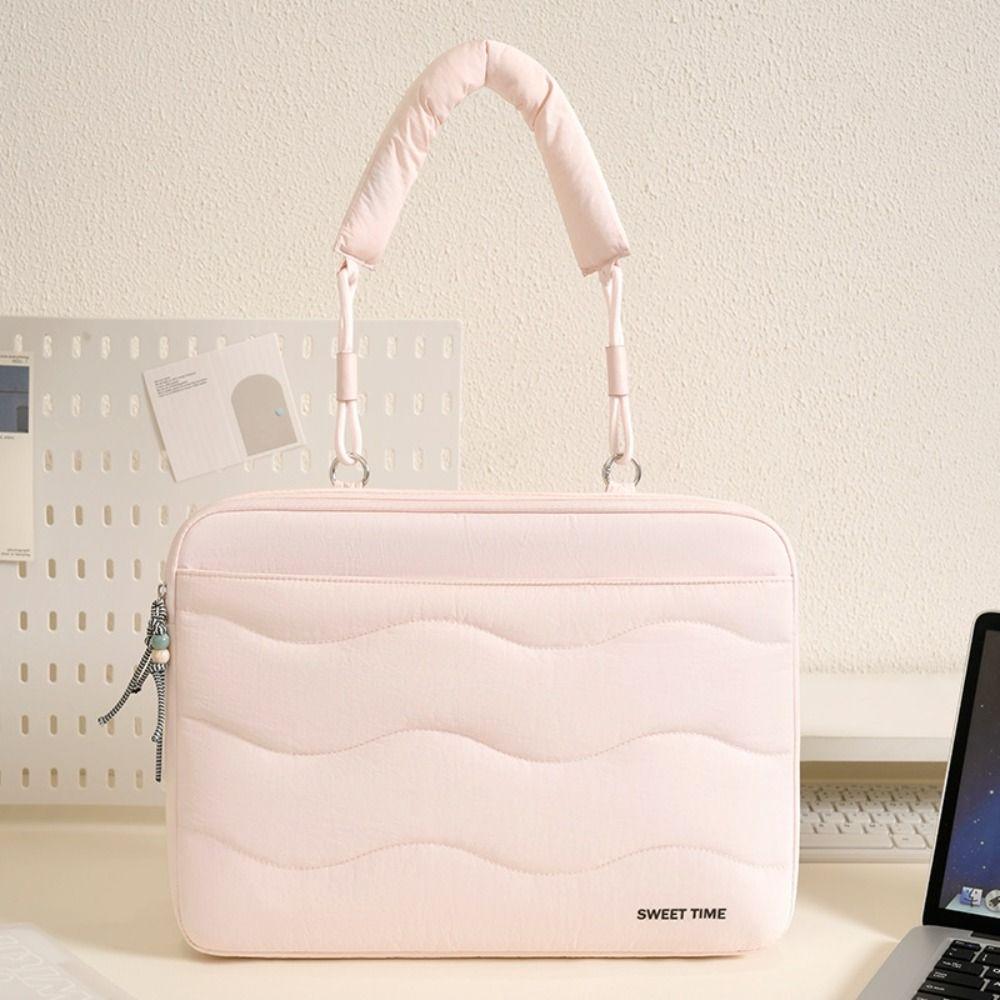 Portable Laptop Sleeve Quilted Laptop Carrying Case New Laptop Shoulder Bag for 15inch Laptop