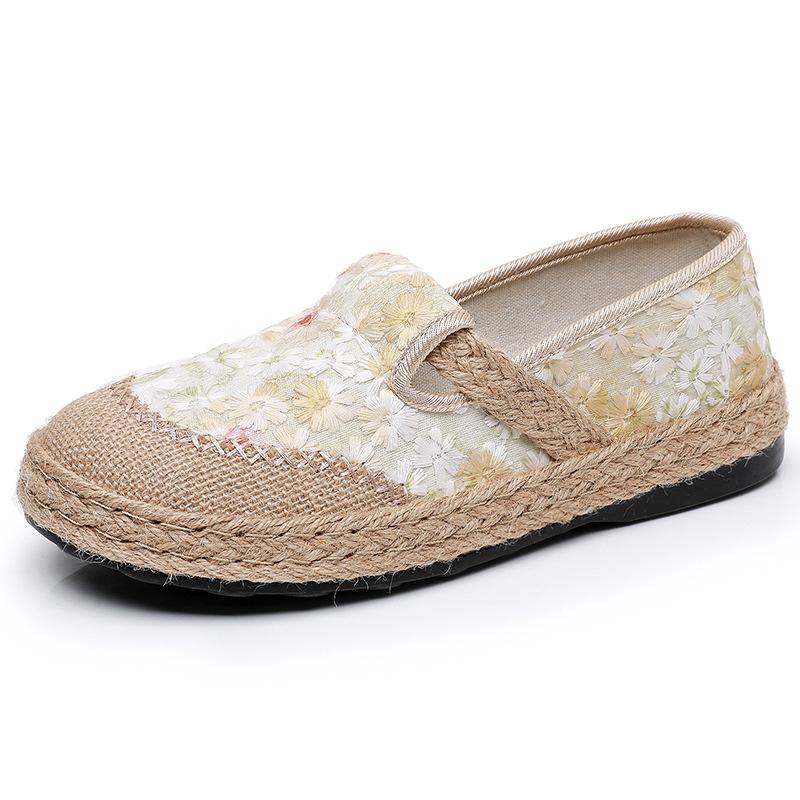 Shoes Women's Spring New Linen Shoes One Pedal Breathable Casual Shoes