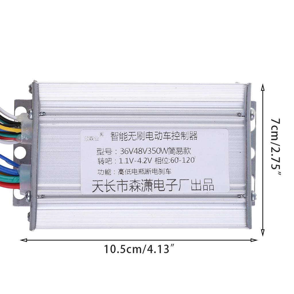 Контроллер бесщеточного двигателя для электровелосипеда DC 36V/48V 350W с алюминиевым корпусом