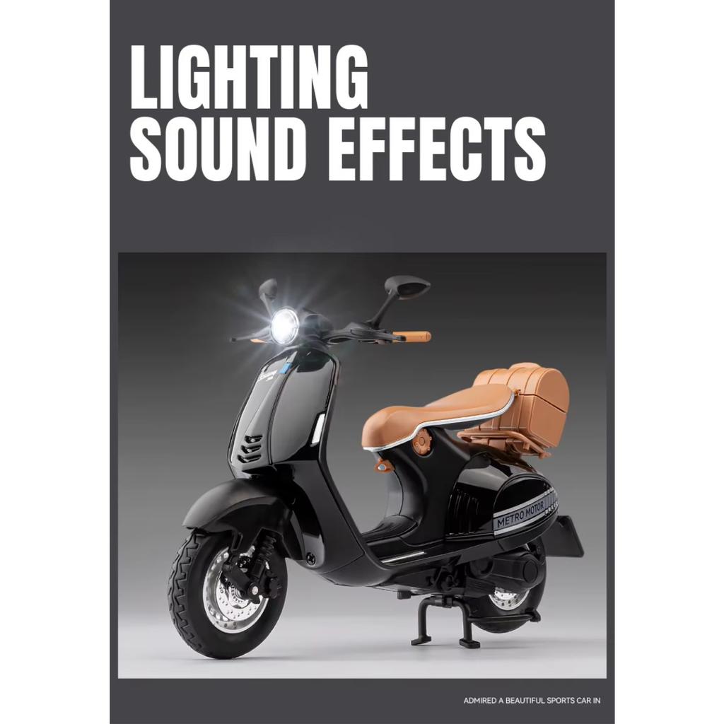 1/12 масштаб Vespa 946 сплав классическая модель мотоцикла для отдыха литые металлические уличные ретро-модели мотоциклов звук и свет детская игрушка подарок